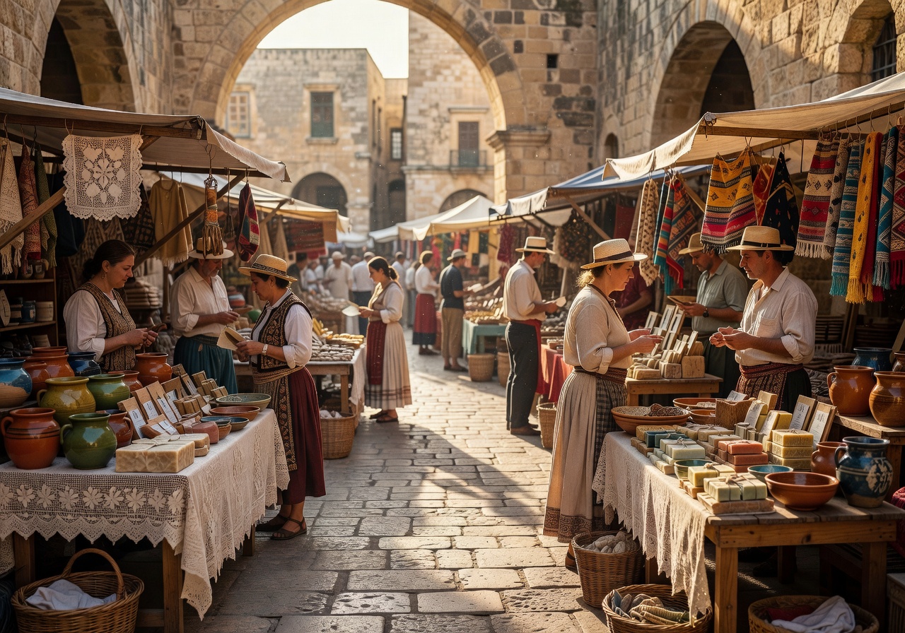 Gozo Craft Market in Victoria with Handmade Goods