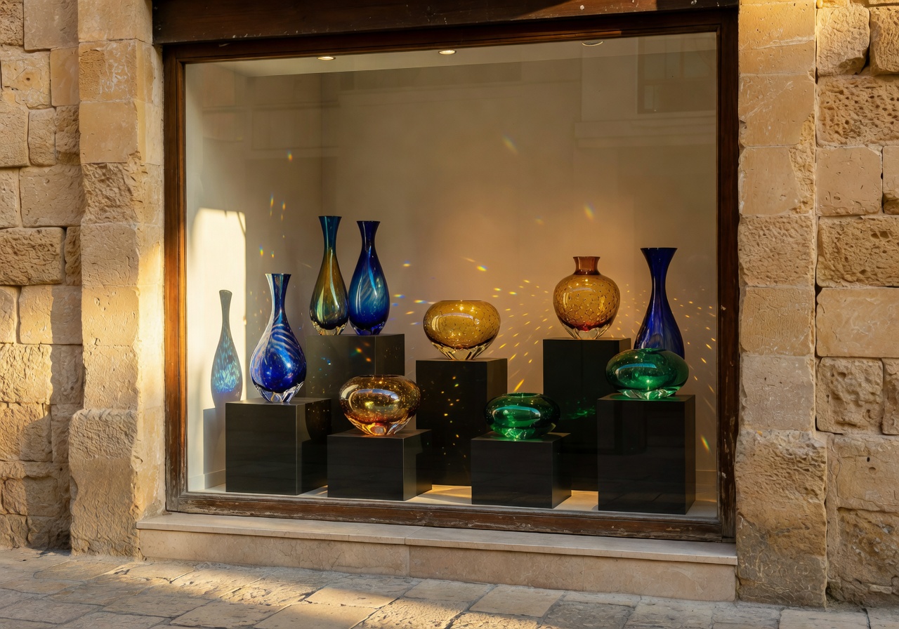 Mdina Glass Shop Front and Display