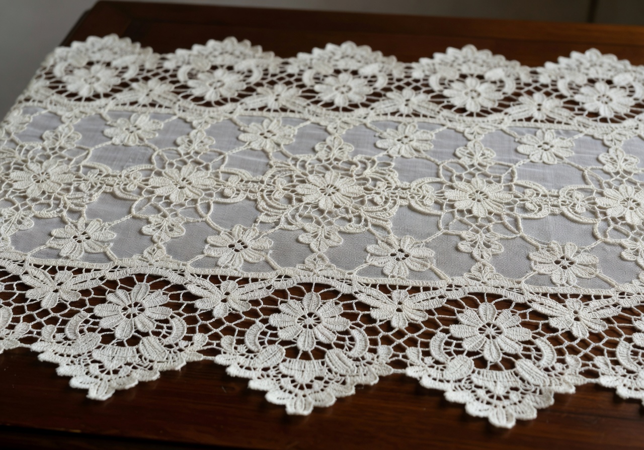 Traditional handmade Maltese Bizzilla lace fabric