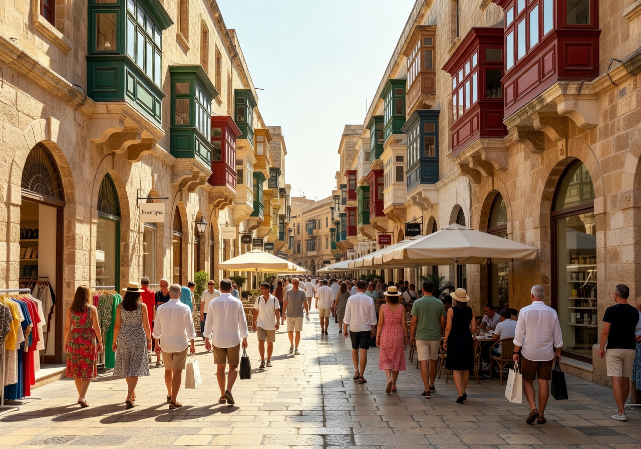 Valletta Republic Street Shopping Area